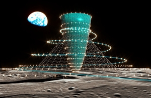 遠心力を使う、月面での人工重力居住施設「ルナグラス」（鹿島）